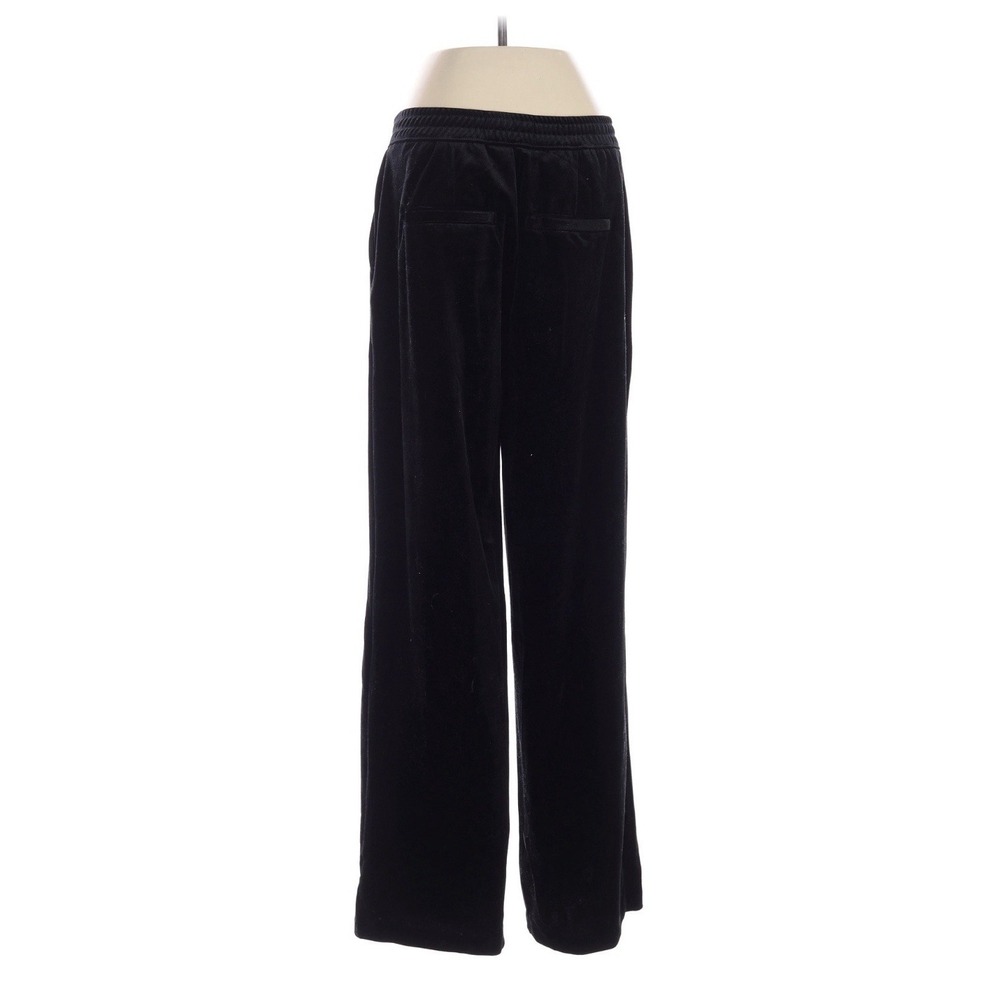 BlankNYC Womens Velvet Wide Leg Pants Elastic Waist Black Lounge Dress Pants